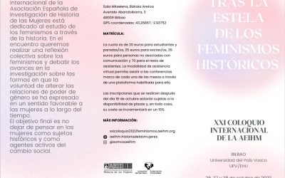 COLOQUIO: «TRAS LA ESTELA DE LOS FEMINISMOS HISTÓRICOS»